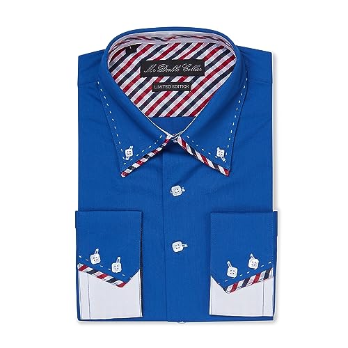 Chemise à manches longues bleu ciel motif italien vêtement homme habillé