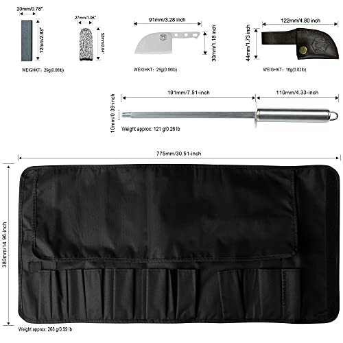 Xyj Authentic Since1986,Professional Knife Sets For Master Chefs,Cooking Knife Set With Chef Bag,Case,Scissors,Sharpener,Culinary Chef Butcher Cleaver,Kitchen Utility,Paring,Santoku,Stainless Steel #TOP3