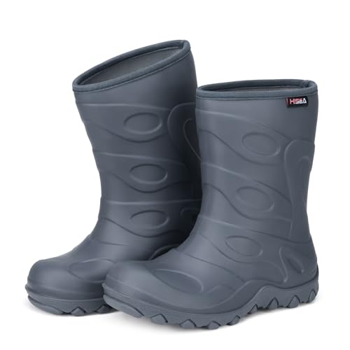 HISEA Kids Rain Boots for Boys Girls Waterproof Insulated Easy-on Toddler Rubber Boots Lightweight Seamless Wide Mud Boot with Non-Slip Outsole for Outdoor Playing