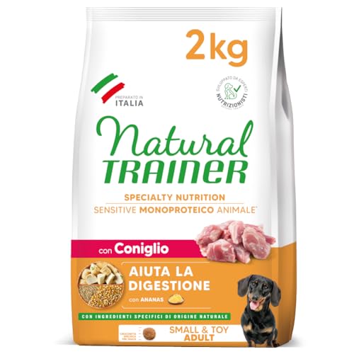 Natural Trainer Sensitive No Gluten Cibo per Cani Adulti Small&Toy con Coniglio e Cereali Integrali - 2kg