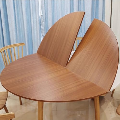 Table Ronde Pliable de 120 à 198 cm avec rallonge portable et rangement facile