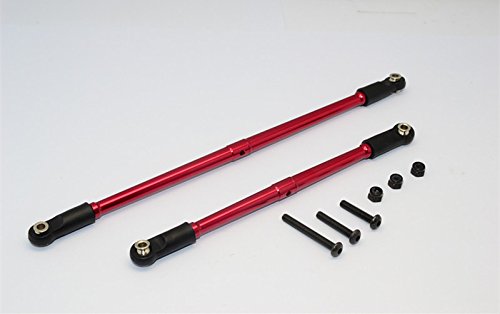 GPM For Gmade Crawler R1 Rock Buggy Upgrade Parts Aluminum 4mm Anti-Thread Steering Tie Rod - 2Pcs Set Red