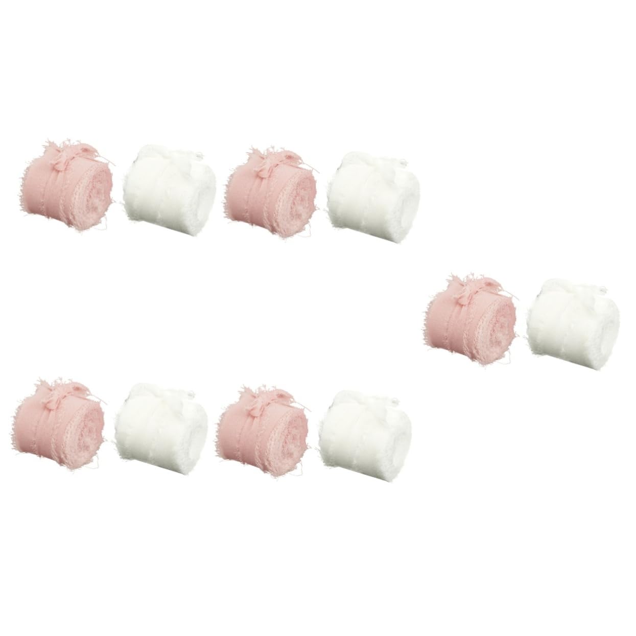 Uonlytech 10rollen Handgerissene Fransen-satinbänder Für Hochzeits Und -dekoration Vielseitig Einsetzbar Für Geschenkverpackungen Haarschmuck Und Bastelprojekte