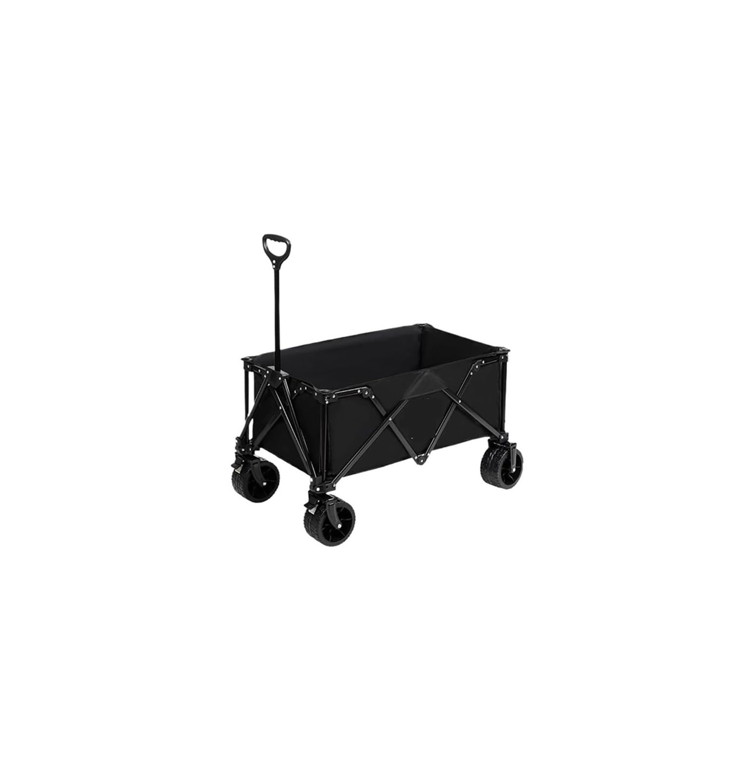 Fgjsfhrdtu Black Small Portable Push Cart, Outdoor Camping Folding Trolley(A)