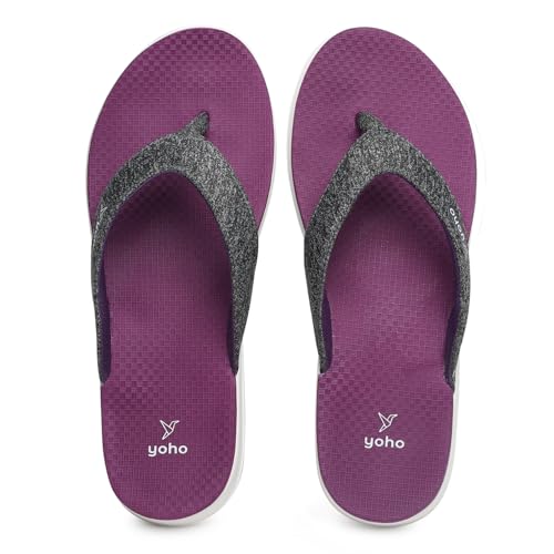 Image of YOHO Fauna 002 V-Strap Slippers for Women | Lightweight EVA Comfort | Platform Sole | Breathable Fabric Upper | Shock Absorption | Water-Resistant | Easy to Style