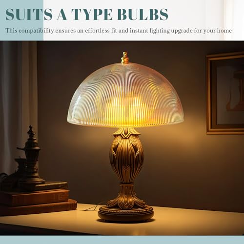 Image of Marsui 4 Pcs Clip on Dome Lamp Shade for A-type Bulb, 7 5 /8 inch Diameter x 4 1 /10 inch Height Ceiling Shade, Soft Glow Easy Clean Light Cover for Basement Hallway (Classic and Pattern,Gold Clip)