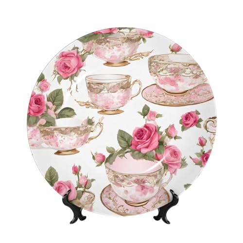 Ottimo regalo: questo piatto in porcellana Bone China è perfetto per anniversari, compleanni, San Valentino, festa della mamma, festa del papà, giorno del Ringraziamento, quando aprono il loro regalo, saranno stupiti dall'eccezionale qualità degli articoli.