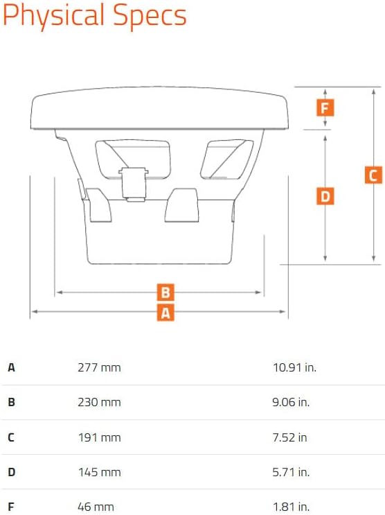 Hertz HMS 10 S2-LD-SW Subwoofer physical dimensions diagram