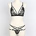 Produktbild sakkdaull 3pcs Garter Belt Suspender Belt Suspender Nightwear Bandage Lace Underwear Hollow Bra Set 2 L
