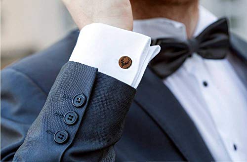 Manchetknopen heren hout hertenmanchetknopen bruiloft paar manchetknopen van natuurlijk hout - Image 4