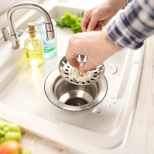 Colador y tapón para fregadero de acero inoxidable 3 pulg miniatura 2
