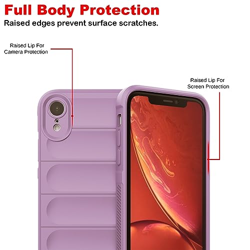 Image of Amazon Brand - Solimo Mobile Cover for Apple iPhone XR | Full Camera Protection | Liquid Silicon Case | Flexible Bumper Case for Apple iPhone XR (Purple)