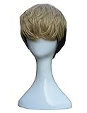 Xingwang Queen Anime Cosplay Wig Men Boys' Short Mixed Blonde Black Hair Cosplay Wig Halloween...