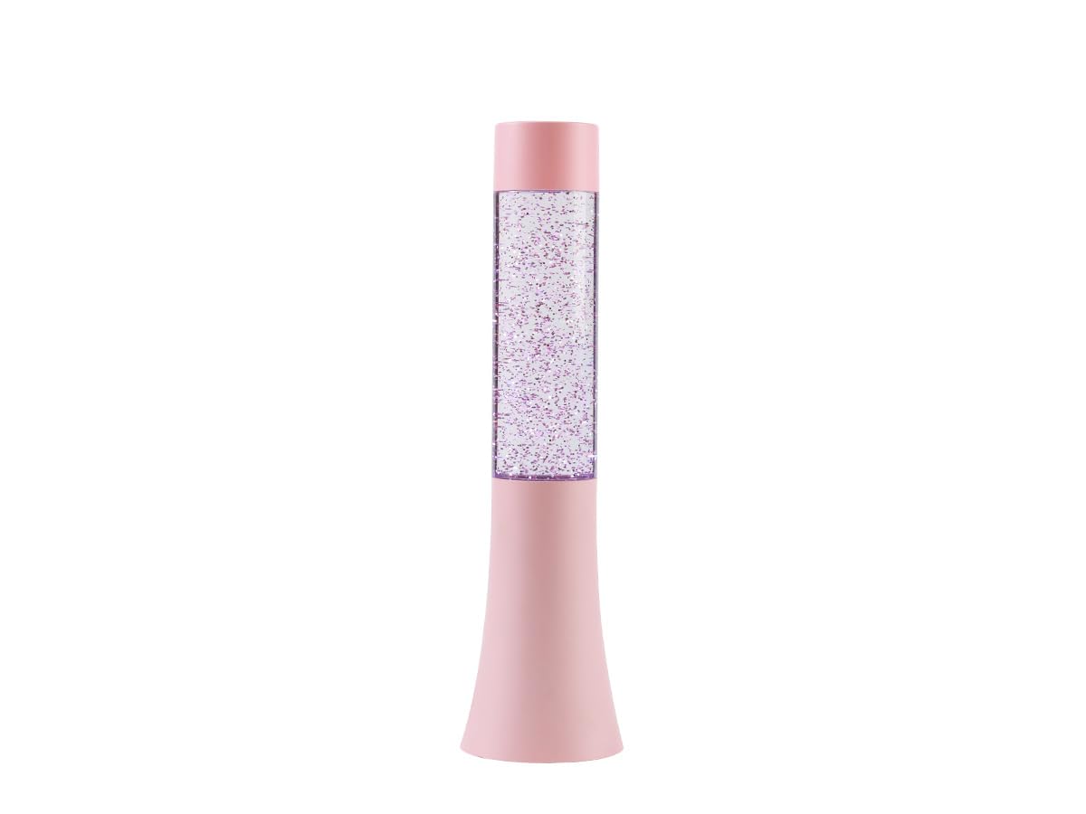 I-TOTAL - Small Lava LED Lamp, Colour Changing Glitter Effect, Coloured Lava Lamp (Pale Pink) - 33.5 cm