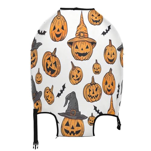 Halloween Pumpkin Luggage Cover for Suitcase, Elastic Travel Protector with Zipper, Washable Anti-Scratch Dustproof Luggage Sleeve Fits 18-20 Inch2