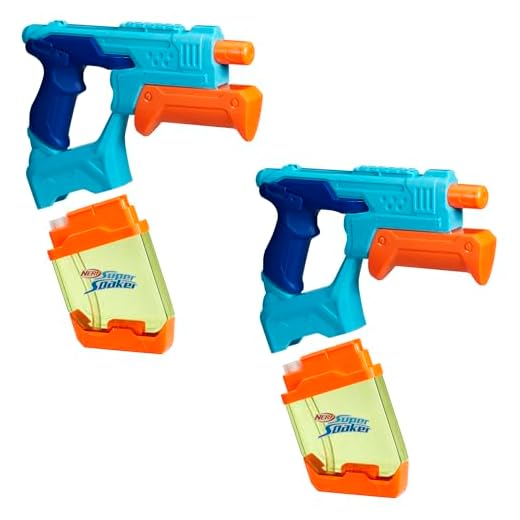 Hasbro Nerf Super Soaker, Confezione da 2 Soaker Dunk-Fill, Blaster ad Acqua, per Bambini e Bambine dai 6 Anni in Su, Serbatoi da 300 ml Facili da Riempire, Arancio e Celeste