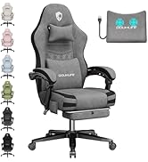 Douxlife Gaming Stoel, met 7-punts Massage, Ergonomische bureaustoel met Voetensteun, 90-175° Rugleuning Instelbaar, Verstelbare 2D-Armleuning, PC- gamerstoel, Bureaustoel, 180 kg, Zwart-blauw