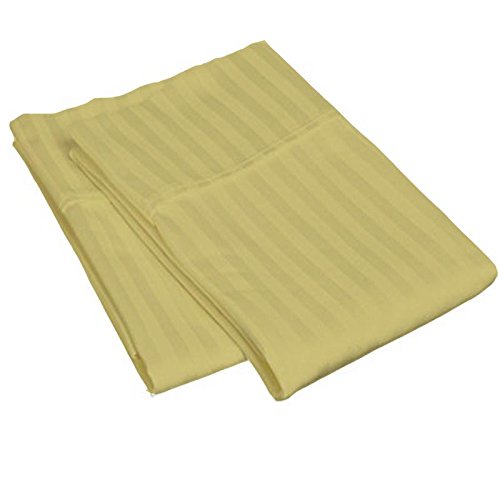 Image of Cotton 300 TC Pillow Cover, Small -16 x 24 Inch, Golden, 2 Pieces