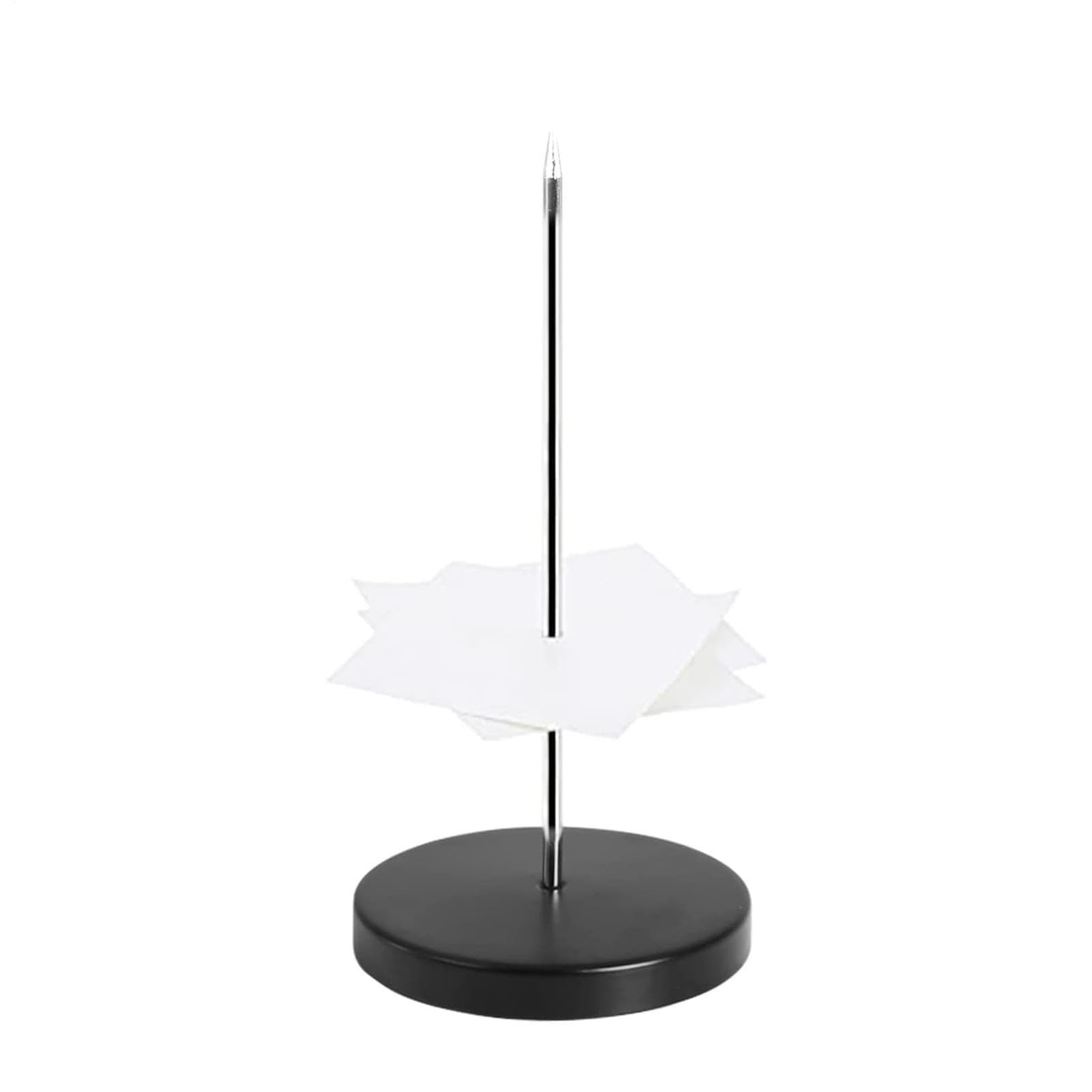 Soporte Para Recibos De Escritorio - Soporte Para Eje De Cheques Cromado, Apuñalador De Boletos Para Restaurantes | Soporte De Papel Multiusos Para Barra De Escritorio, Tenedor Para Billetes Con Pinch