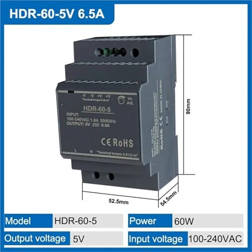 Transformador tipo riel DIN de 24V y 1.5A con diseño slim anticaídas de tensión 2