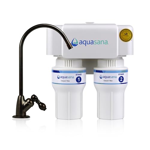 Image of Aquasana Under Sink Water Filter | Claryum 2-Stage Filtration | AQ-6200-ORB