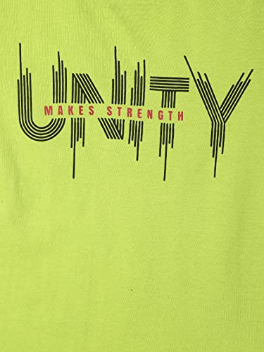 Image of UrbanMark Junior Boys 100% Cotton Printed Half Sleeves T Shirt - Light Green