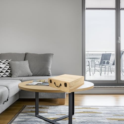 Boîte de rangement en bois grosse capacité et alliage de zinc durable - 7