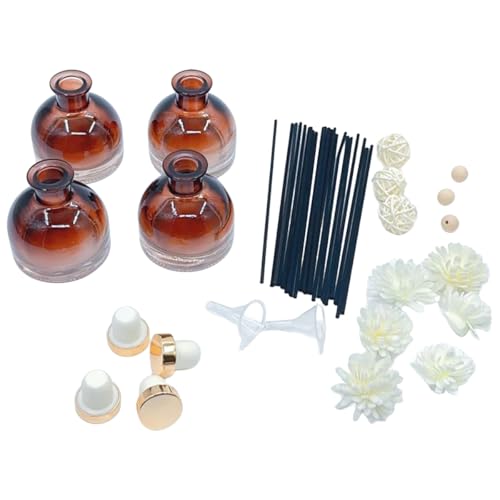 Set de 4 frascos difusores de vidrio recargables 100ml miniatura 6