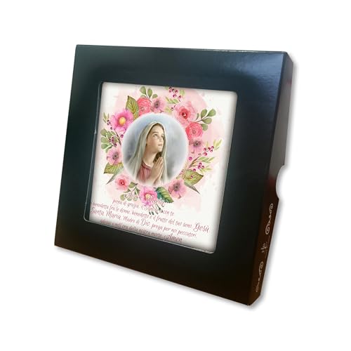 Fratelli Bonella | Keramikfliese mit Maria und der Ave Maria in Geschenkbox 10 x 10 cm | Made in Italy