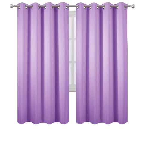 Image of LEMOMO Blackout Curtains 66 x 72 Inch Long Lavender Curtains Set of 2 Panels Room Darkening Curtains for Bedroom and Living Room