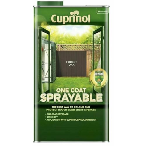 Cuprinol One Coat Sprayable Fence Treatment Silver Copse 5 Litre 5L CUPNSFTSC5L