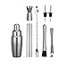Shakery do koktajli Koktajl Shaker Set 7 Sztuka, Shaker, Drink ze stali nierdzewnej, Zestaw prętów, Zestaw barman z pomiarowym Jigger/Mieszanie Łyżka/Koktajl Muddler/Likier Naturalniki Zestaw Ba