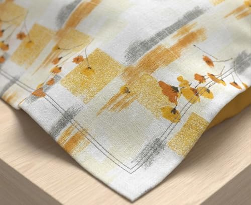 Image of FRESH FROM LOOM Designer 240 TC Cotton King Bedsheet - Perfect for Master Bedroom Elegant 100% Cotton 240 TC King Size Flat Bedsheet Set, Yellow, Size- 108x108 inch