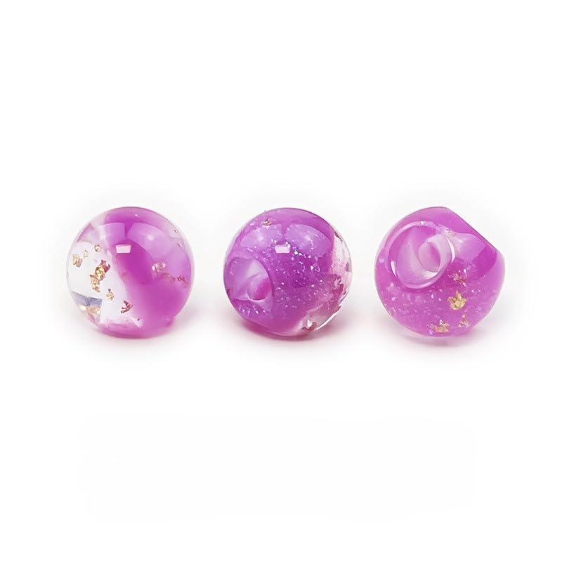 Knöpfe, Packung mit 50 mehrfarbigen 10-mm-Knöpfen aus Kunstharz und Metallperlen for die Herstellung von Stoffen(5# Light Purple)