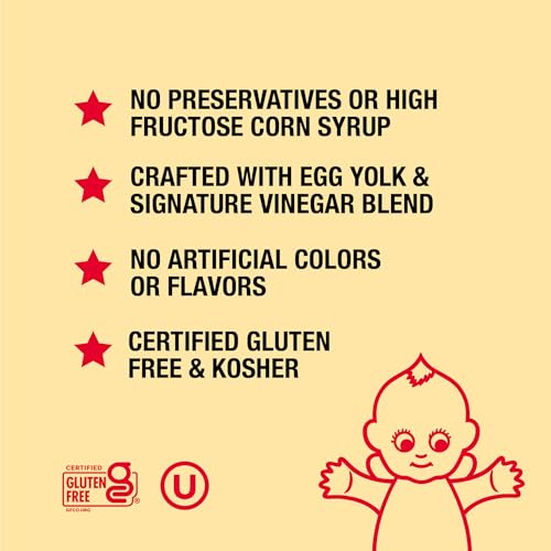 Image of Kewpie, Mayonnaise (Product of Usa), Authentic Japanese-Style Mayonnaise, Rich and Creamy Umami Flavor, Made with Cage-Free Eggs, Kosher Condiment, Perfect for Sandwiches, Sushi, Salads and Dips, Squeeze, 12 Ounce