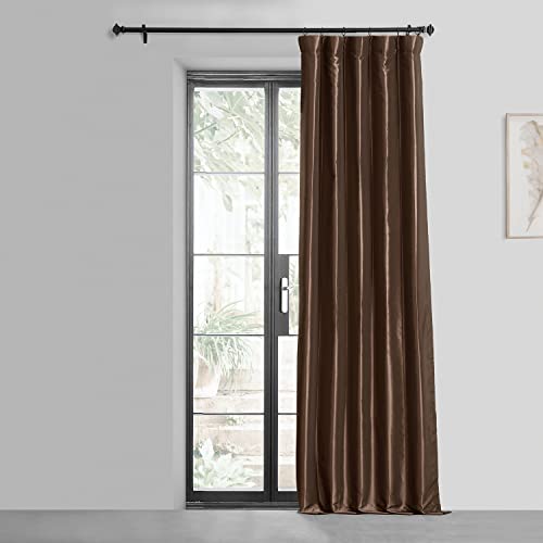 Hpd Half Price Drapes Blackout Curtains For Bedroom - Faux Silk Taffeta 50 X 108 (1 Panel), Ptch-Bo209-108, Copper Brown #TOP1