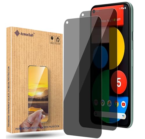 Image of ArmorSuit 2 Pack Anti-Spy Privacy Tempered Glass Screen Protector for Google Pixel 5 (6 Inch)