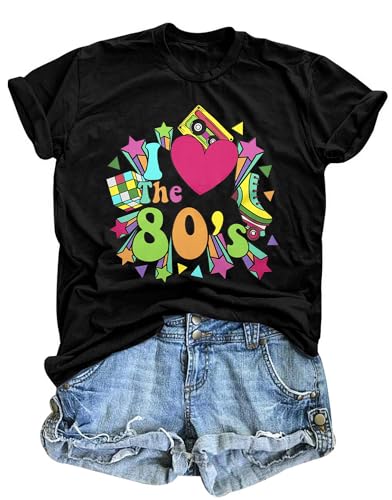 Dames T-shirt, jaren 80 off-shoulder tops jaren 80 retro vintage Dames T-shirt, jaren 80 off-shoulder tops jaren 80 retro vintage