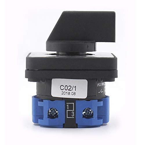 Interruptor Selector Giratorio De 22 Mm - 2 Posiciones (NC+NO), Para Contactores Y Relés Eléctricos