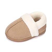 LACOFIA Kids Boys Girls Winter Slippers Children Memory Foam Slipper Warm Fleece Anti-Slip Home Shoes