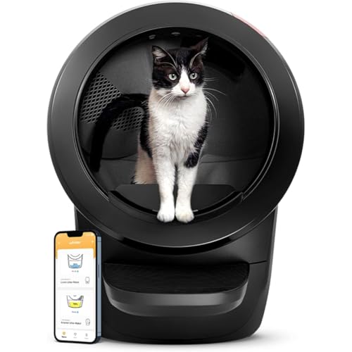 Litter-Robot 4 von Whisker, Schwarz - Automatische, selbstreinigende Katzentoilette, hilft Gerüche zu reduzieren, funktioniert mit jedem klumpenden Streu