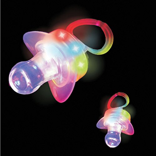 Windy City Novelties Supreme Party & Novelties 12 Assorted LED Toy Pacifiers - Pack of 12