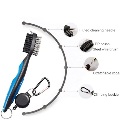 Berfea Golf Club Cleaner Brush and Golf Towel Kit,Golf Club Brush and Golf Groove Cleaner Cleaning Kit Tool,Golf Accessories for Men - Image 2