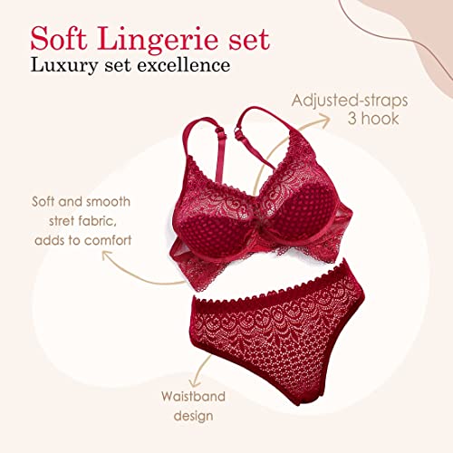 Image of Bra Panty Set for Women and Girls Lingerie Set with Full Coverage Non-Padded Bra and Panty Set