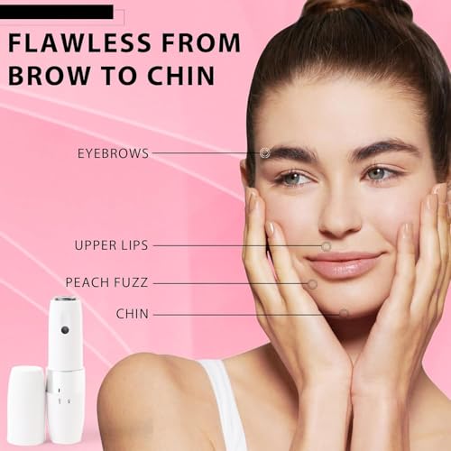 Image of Facial Hair Remover Machine For Face, Chin, Cheek, Eyebrow, Upper Lip Hair Remover for Women, USB RECHARGEABLE Epilator Machine for Women (New White)