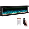 STRICWARM 80 inch 3 Sided Electric Fireplace Insert with Touchscreen, Smart Recessed/Built-in Linear Electric Fire Place Heater 1500W, Multi-Color Realistic Flames, APP Control, Timer, Log & Crystal