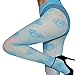 Benefeet Sox Womens Fishnet Tights with Heart Patterned Sexy Sheer Mesh High Waist Lace Stockings Cute Hollow Out Fashion Pantyhose Turquoise Blue Halloween Gothic Fish Nets