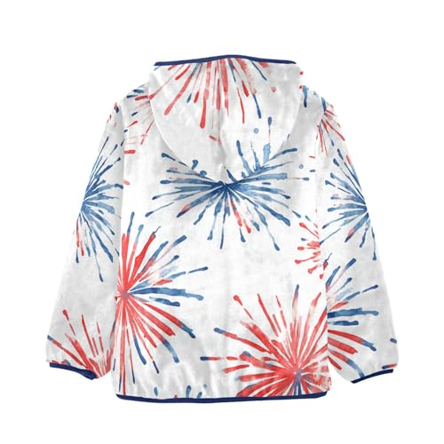 Fireworks Girls Fleece Jacket Girls Fall Jacket Girls Zip Up Hoodie Girls Sherpa Jacket 2-10T2