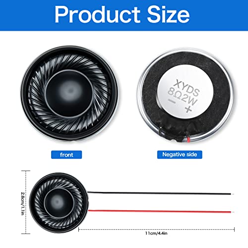 Weewooday 6 Pcs 2W 8 Ohm Small Speakers Metal Shell Round Internal Magnet Speaker Micro Internal for DVD, EVD, Mini Multimedia Loudspeaker by Weewooday - Image 2