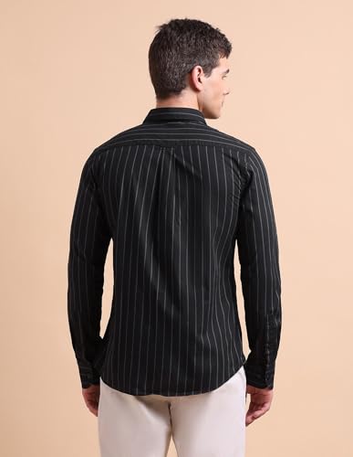 Image of U.S. POLO ASSN. Men Cotton Vertical Striped Tailored Fit Shirt